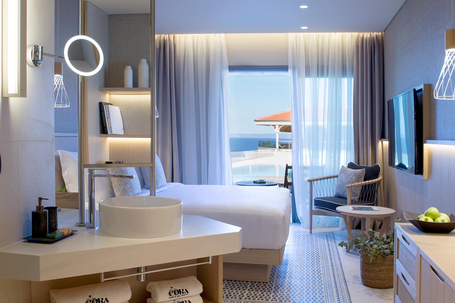 Deluxe Δίκλινο δωμάτιο με θέα στη θάλασσα και ιδιωτική πισίνα
